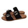 Sandalia de Piel Sandali Negros para Mujer modelo M870-H5035