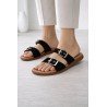 Sandalia de Piel Sandali Negros para Mujer modelo M870-H5035