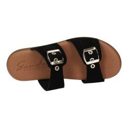 Sandalia de Piel Sandali Negros para Mujer modelo M870-H5035