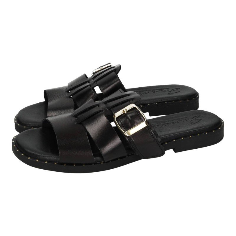 Sandalias de Piel Sandali Negros para Mujer modelo M864-H5032