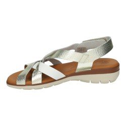 Sandalias de Piel Sandali Blanco-Oro para Mujer modelo M869-H5035