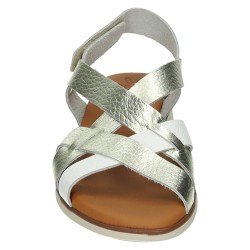 Sandalias de Piel Sandali Blanco-Oro para Mujer modelo M869-H5035