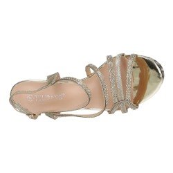 Sandalia de Tacón Tulipano Oro para Mujer modelo Ad3-L3580-01