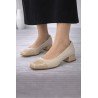 Zapato de Piel Casual Beige para Mujer modelo 14083