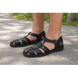 Sandalia de Piel Made In Spain Negros para Hombre modelo 58