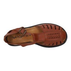 Sandalias de Piel Made In Spain Camello para Hombre modelo 59