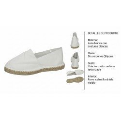 Alpargatas Esparto Made In Spain Blancos para Mujer modelo E