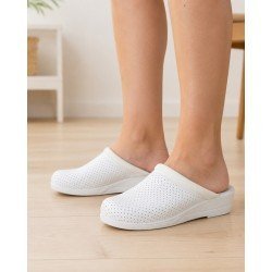 Zuecos Piel Blancos Made In Spain Blancos para Mujer modelo Z