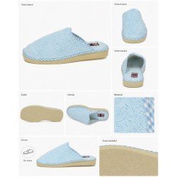 Chinelas Toalla Rizo Gema Garcia Celeste para Mujer modelo 409